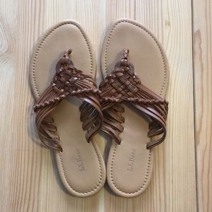 LL Bean Leather Weave Sandals